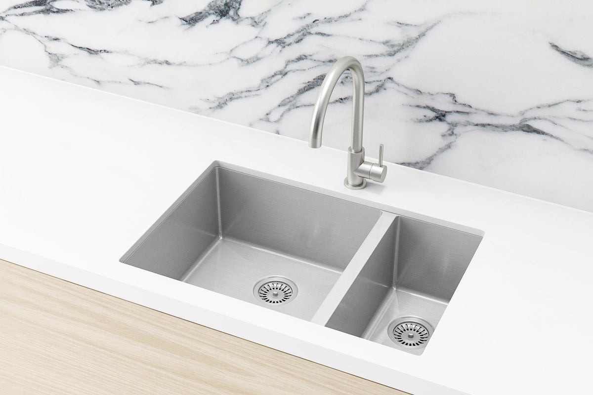 Lavello Kitchen Sink - One & Half Bowl 670 x 440 - PVD Brushed Nickel