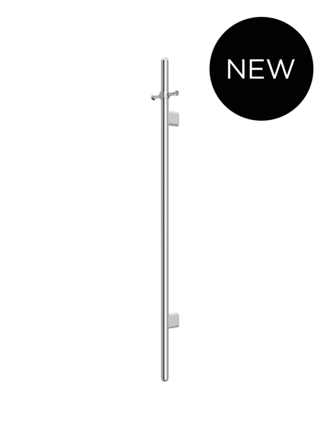 Heated Vertical Towel Rail in Polished Chrome