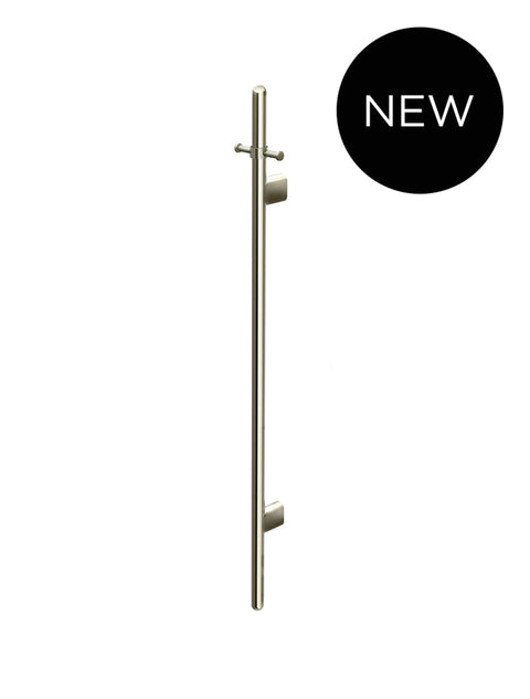 Meir Heated Vertical Towel Rail, PVD Brushed Nickel