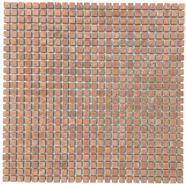 Mini square Red Travertine