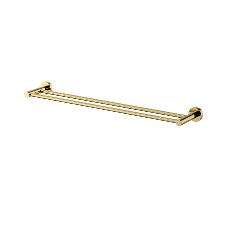 Mirage Double Towel Rail 600mm - polished-brass