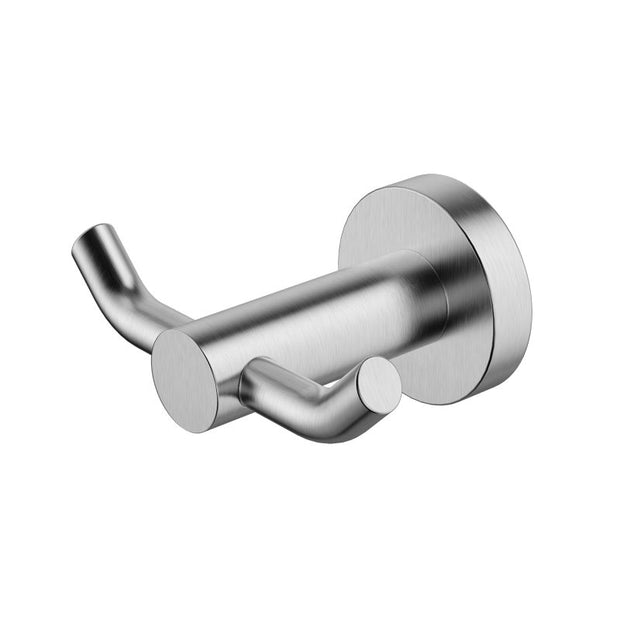 Mirage Double Robe Hook - brushed-chrome