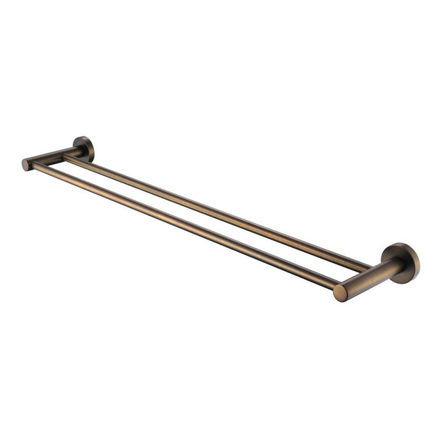 Mirage Double Towel Rail 750mm - antique-brass