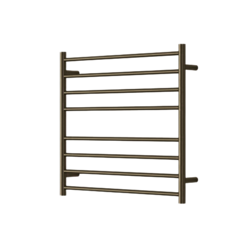 Mirage 8 Bar Wide Heated Towel Rail - antique-brass