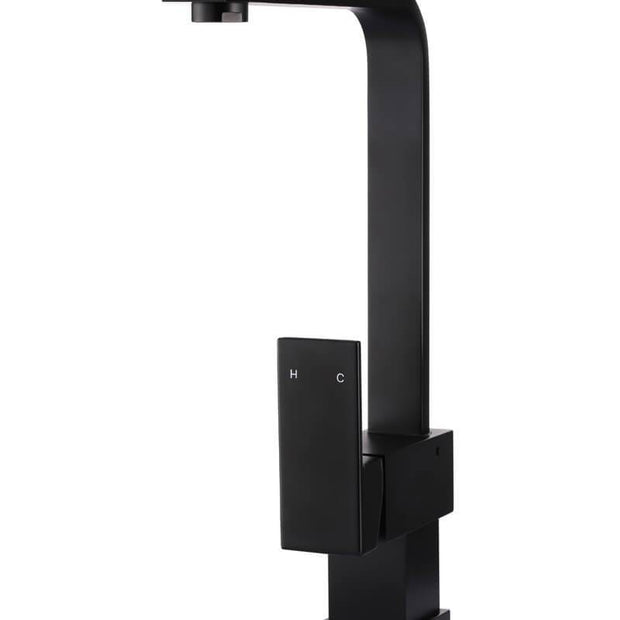 Square Kitchen Mixer Tap - Matte Black