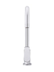 Round Gooseneck Kitchen Mixer Tap with Paddle Handle - Polished Chrome