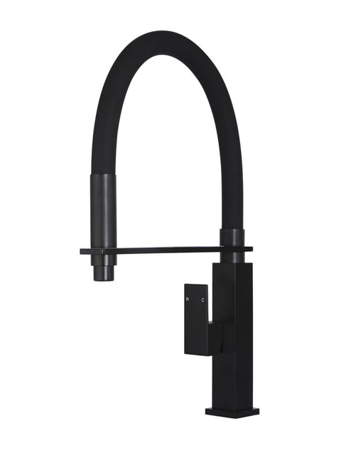 Meir Square Flexible Kitchen Mixer Tap, Matte Black