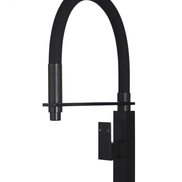 Square Flexible Kitchen Mixer Tap - Matte Black