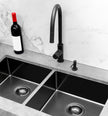 Round Pinless Piccola Pull Out Kitchen Mixer Tap - Matte Black
