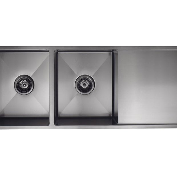 Lavello Kitchen Sink - Double Bowl & Drainboard 1160 x 440 - PVD Gunmetal Black
