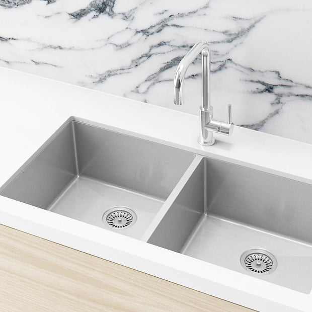 Kitchen Sink - Double Bowl 860 x 440 - PVD Brushed Nickel
