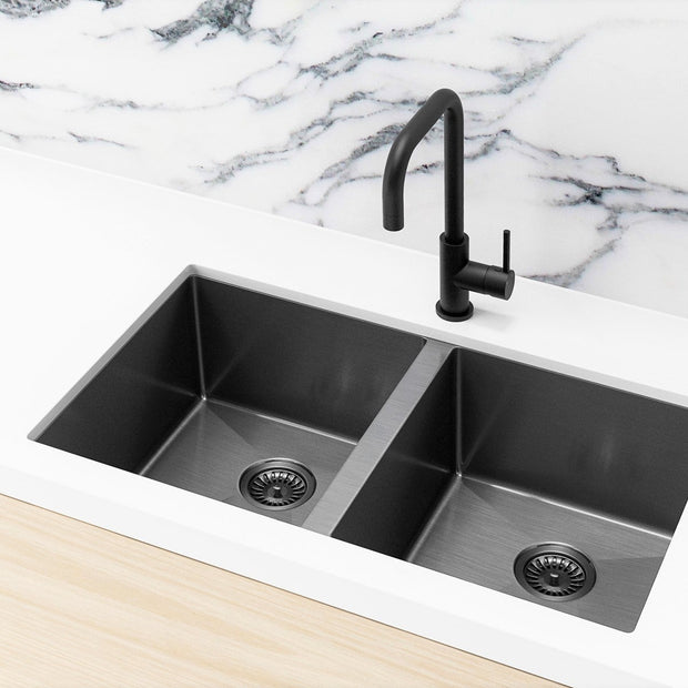 Lavello Kitchen Sink - Double Bowl 760 x 440 - Gunmetal Black