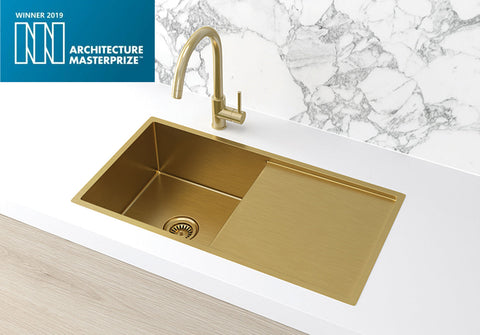 Meir Lavello Kitchen Sink, Single Bowl and Drainboard 840 x 440