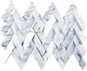 3D Relief Carrara Venatino Natural Stone Mosaic 353x227x Solidmm tile