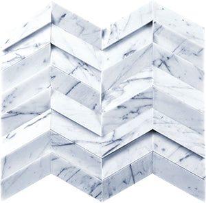 3D Relief Carrara Venatino Solid Natural Stone Mosaic 306x262mm tile