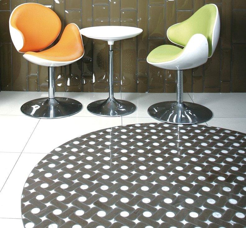Ark Fussana + carrara Natural Stone Mosaic in a room setting