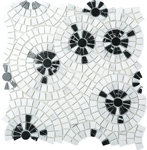 Joy 04 Multi Black Natural Stone Mosaic 300x300mm tile