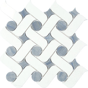 Ark Thassos + azul Macaubas Natural Stone Mosaic tile