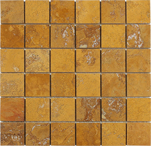 Classic Travertine Giallo Polished Natural Stone Mosaic 300x300)mm (MM-TRAG-50P(DIS)) tile