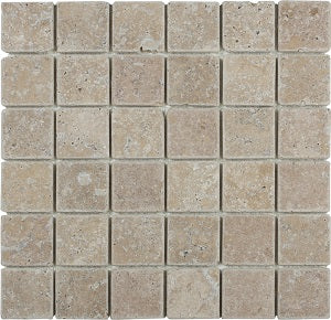Classic Travertine Noce Polished Natural Stone Mosaic 300x300mm (MM-TRAN-50P) tile