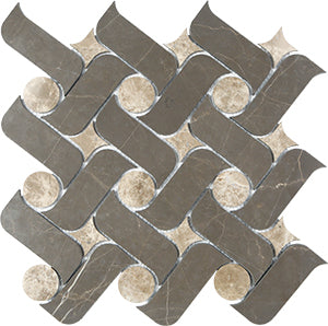 Ark Vinalisa Brown + emperador Light Natural Stone Mosaic tile