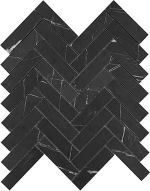Herringbone 25x98 Pietra Grey Natural Stone Mosaic tile