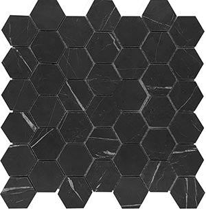 Hexagon 48x55 Pietra Grey Natural Stone Mosaic tile