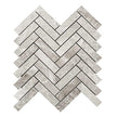 Herringbone 25x98 Silver Grey Natural Stone Mosaic tile
