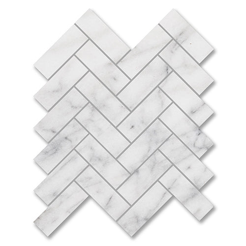 Brick Wave Bianco Carrara Natural Stone Mosaic tile