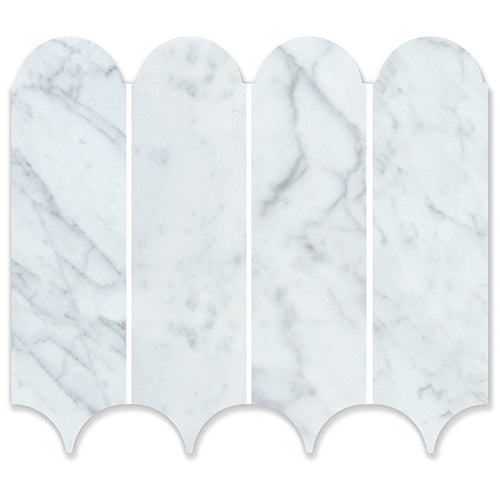 Feather Bianco Carrara Natural Stone Mosaic tile