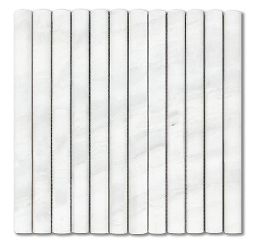 3D Flute Pearl White Natural Stone Mosaic tile