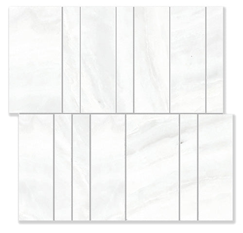 Nova Brick Pearl White Natural Stone Mosaic tile