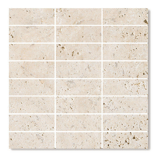 Stack Bond Travertine Classico Natural Stone Mosaic tile