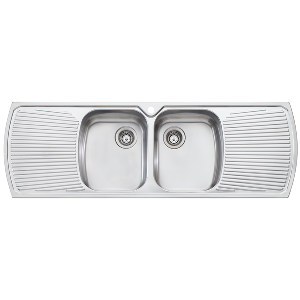 Monet Double Bowl Topmount Sink with Double Drainer