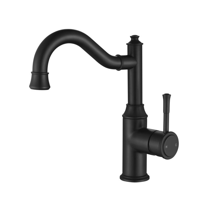 Montpellier Shepherd’s Crook High Rise Basin Mixer - matte-black