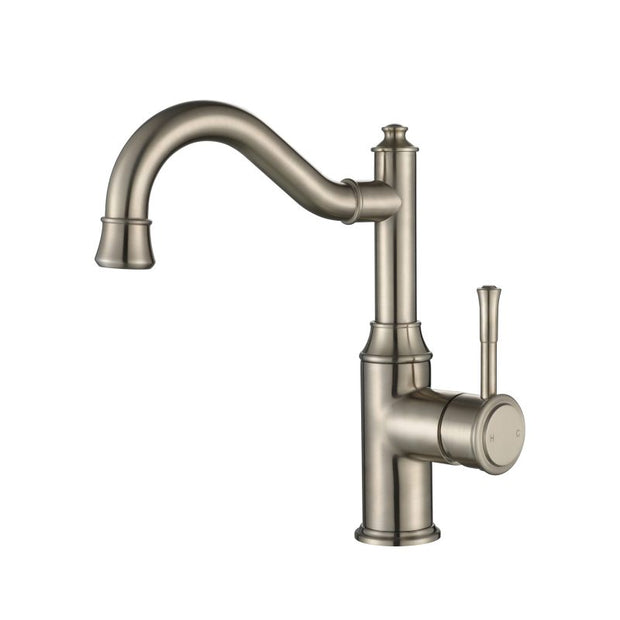 Montpellier Shepherd’s Crook High Rise Basin Mixer - brushed-nickel