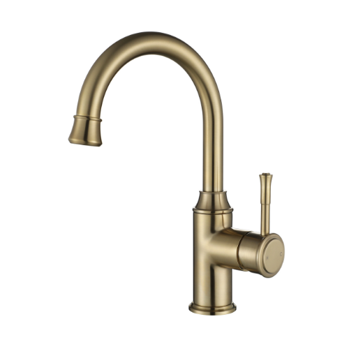 Montpellier Gooseneck High Rise Basin Mixer - brushed-bronze