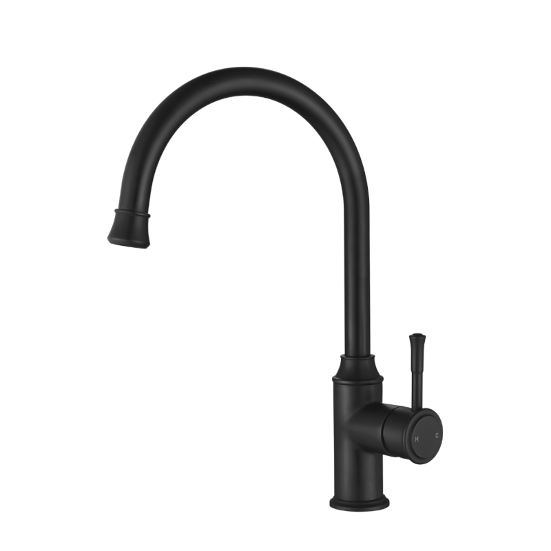 Montpellier Gooseneck Kitchen Mixer - matte-black