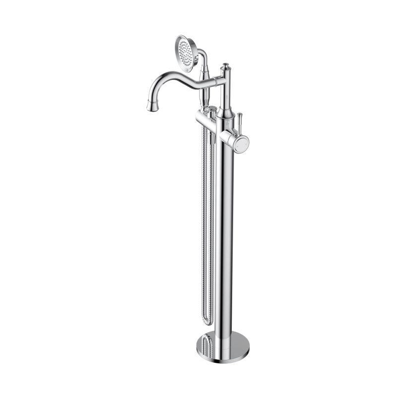 Montpellier Freestanding Bath Mixer with Hand Shower - chrome