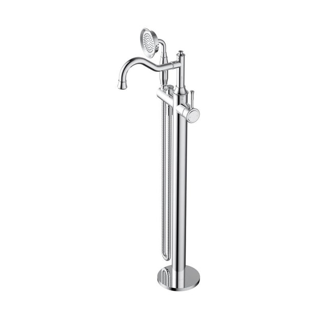 Montpellier Freestanding Bath Mixer with Hand Shower - chrome