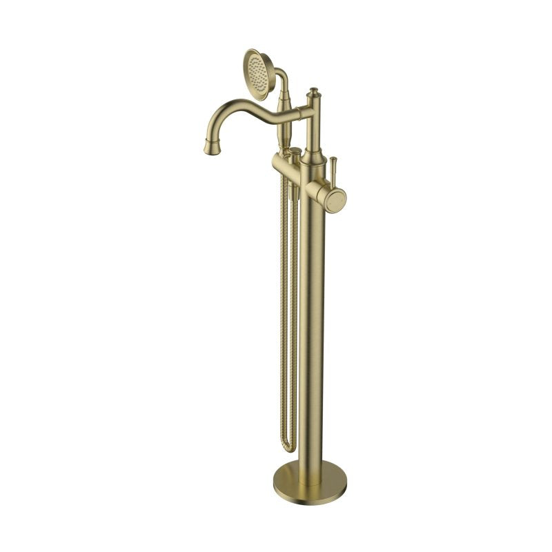 Montpellier Freestanding Bath Mixer with Hand Shower - brushed-bronze