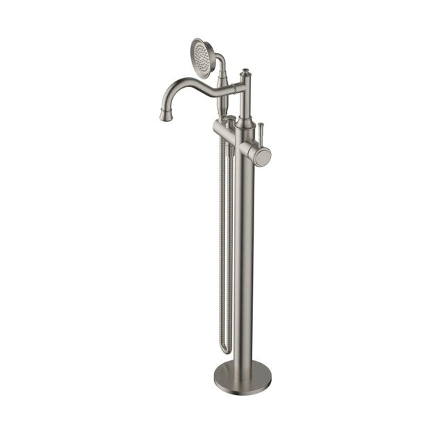 Montpellier Freestanding Bath Mixer with Hand Shower - brushed-nickel