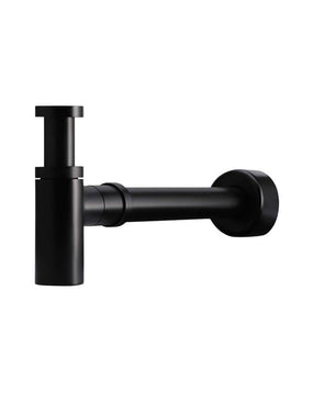 Round Bottle Trap for 32mm basin waste and 40mm outlet in Matte Black