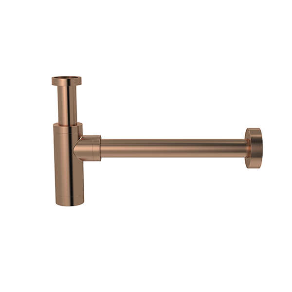 Round bottle trap for 32mm basin waste - PVD Lustre Bronze