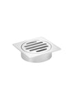 Square Floor Grate Shower Drain 80mm outlet - Polished Chrome