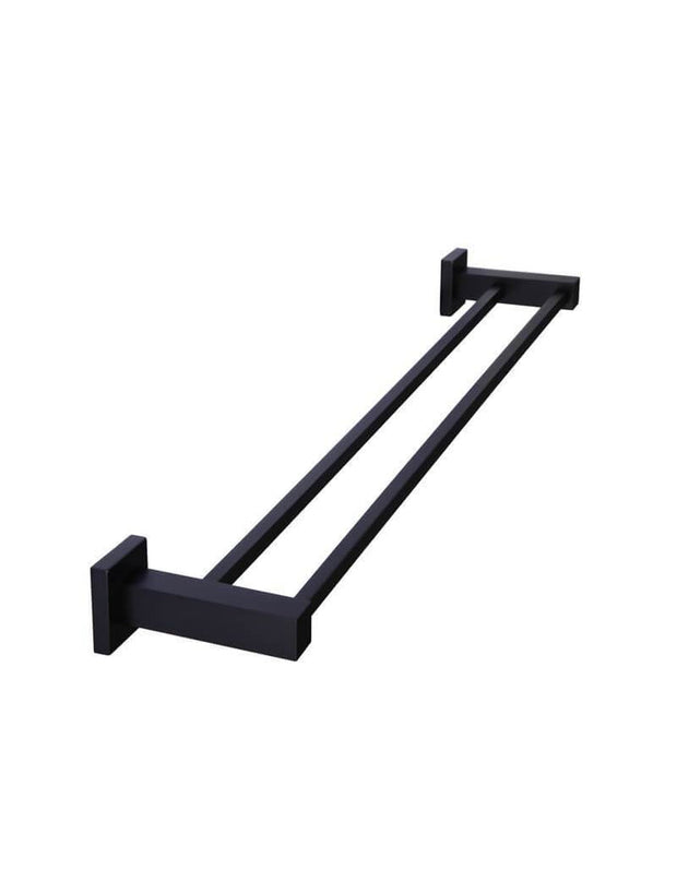 Meir Square Double Towel Rail 600mm in Matte Black