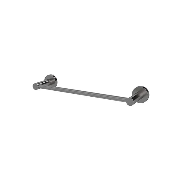 Round Single Towel Rail 300mm - PVD Shadow Gunmetal