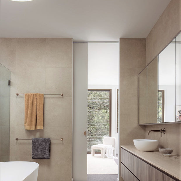 Round Single Towel Rail - Champagne