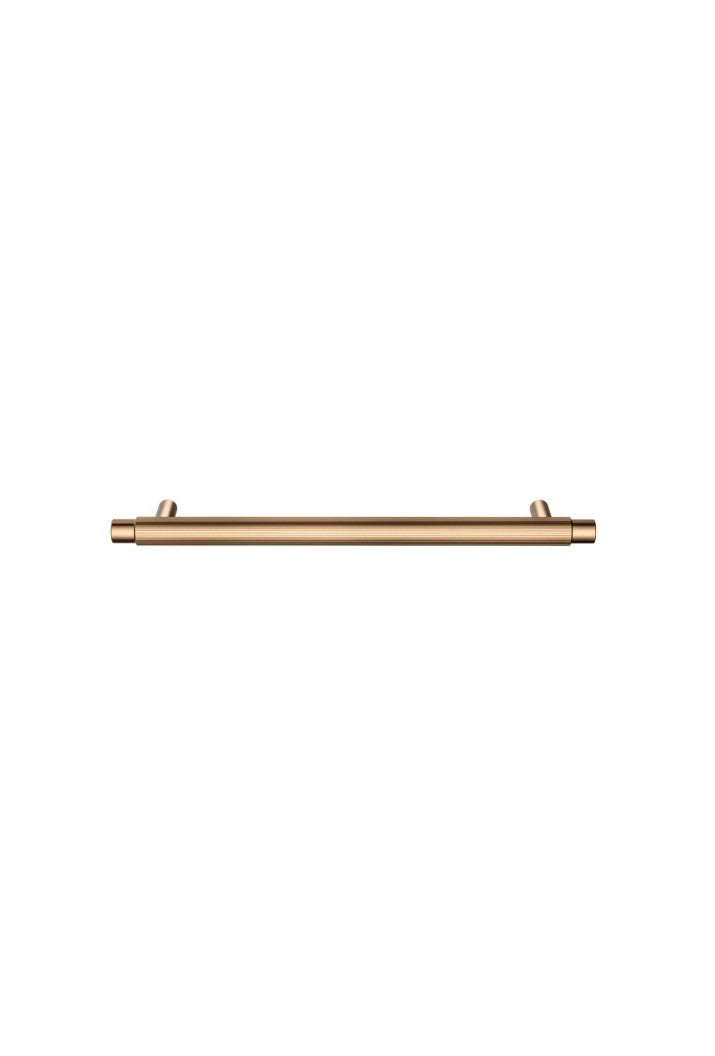 Öppen Round Pull 200mm Cabinet Handle (Linear Knurled) - Lustre Bronze