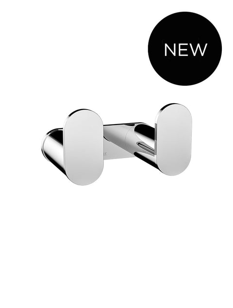 Meir Curva Double Robe Hook, Polished Chrome